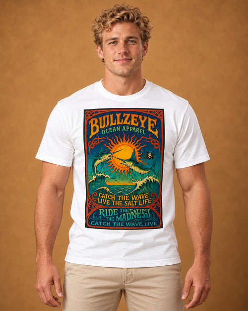 Bullzeye Ride the Madness Marlin Poster Tee