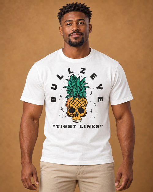 Bullzeye Pineapple Skull Tight Lines Tee
