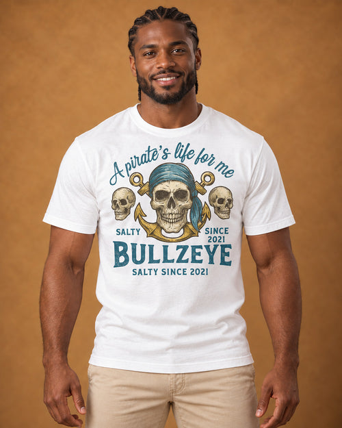 Bullzeye Salty Since 2021 Pirate Skull Tee