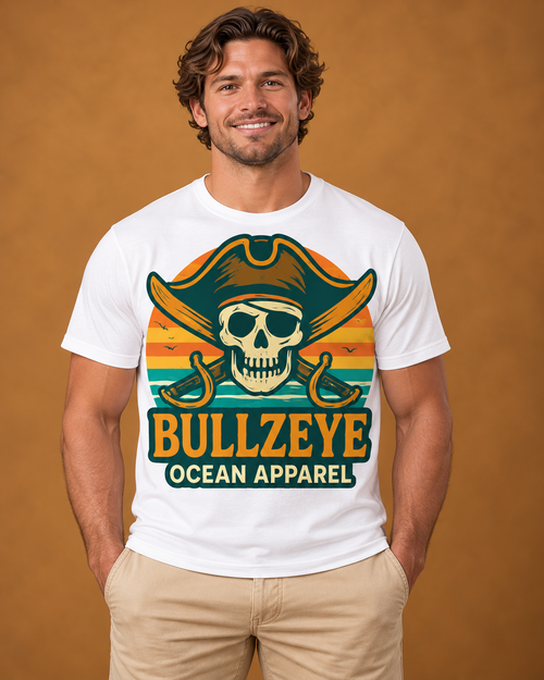 Bullzeye Pirate Skull Sunset Tee